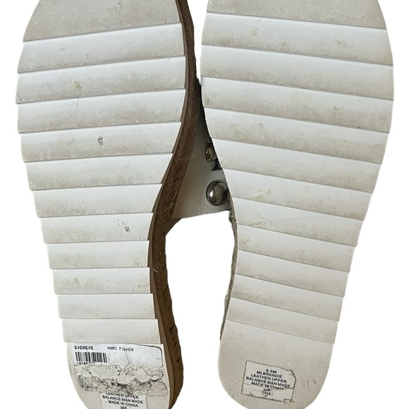 MARC FISHER White Brandie Studded Slide Sandals - Picture 7 of 7